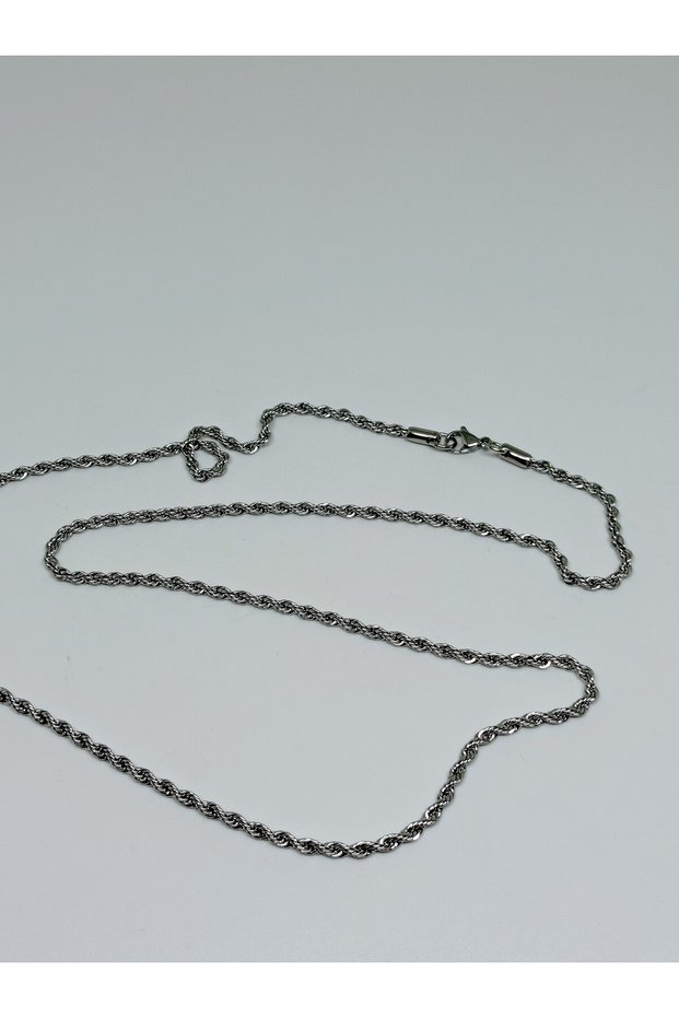 1. Grade Quality 316L Surgical Steel Women's Men's Long Necklace, Twisted Chain Model 70 cm No 187