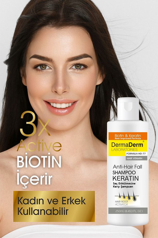 2 ADET Saç Dökülmesine Karşı Biotin ve Keratin Şampuanı 250ml - 5