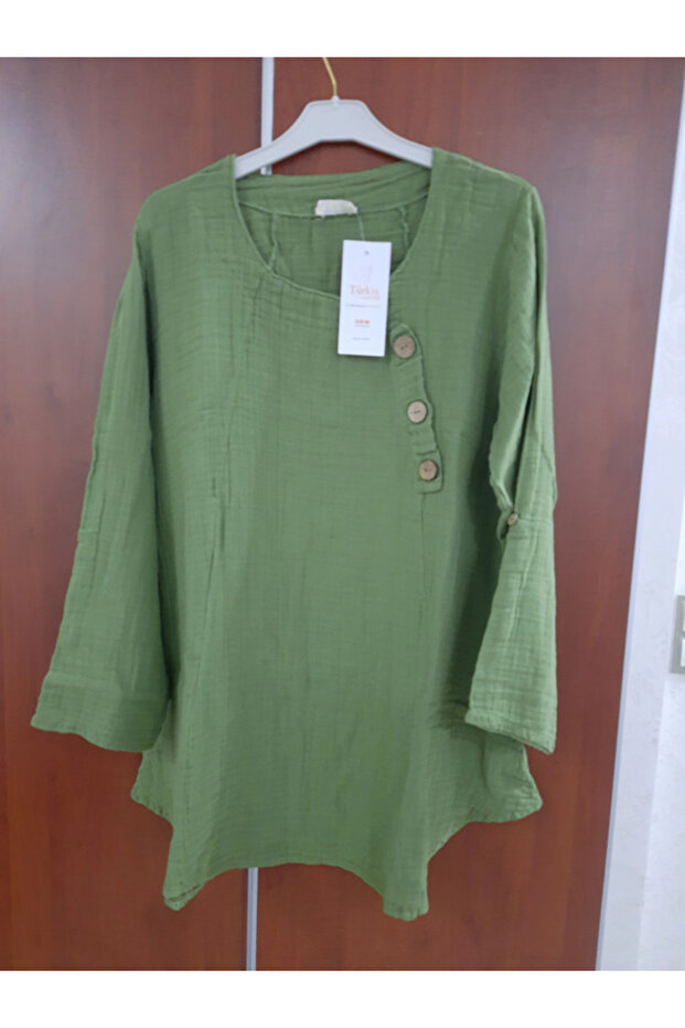 Müslin yeşil bluz - 1