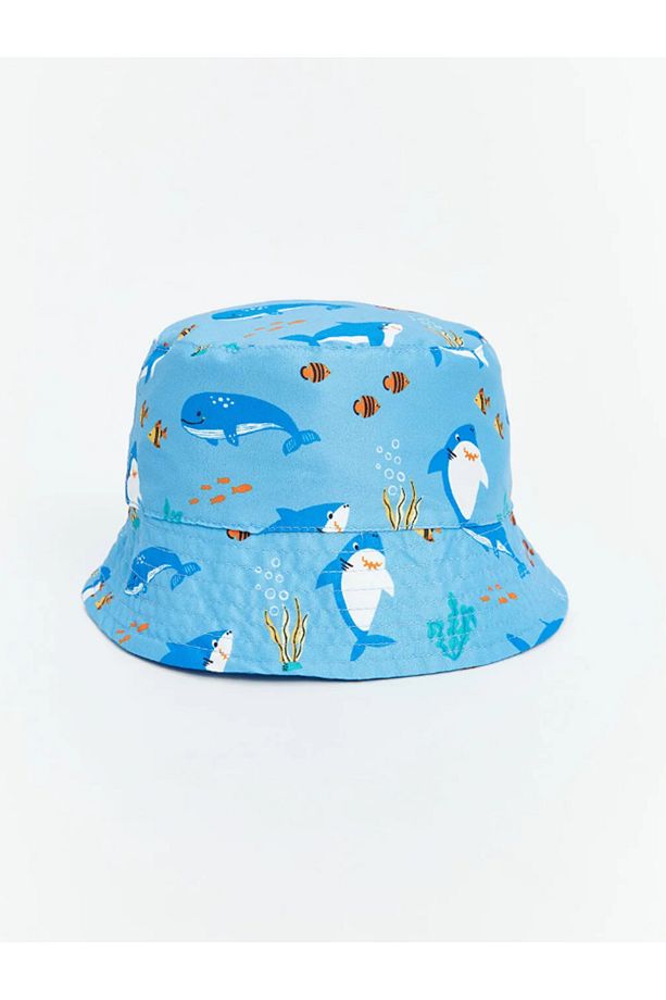 LCW baby Mavi Baskılı Erkek Bebek Bucket Şapka - 1