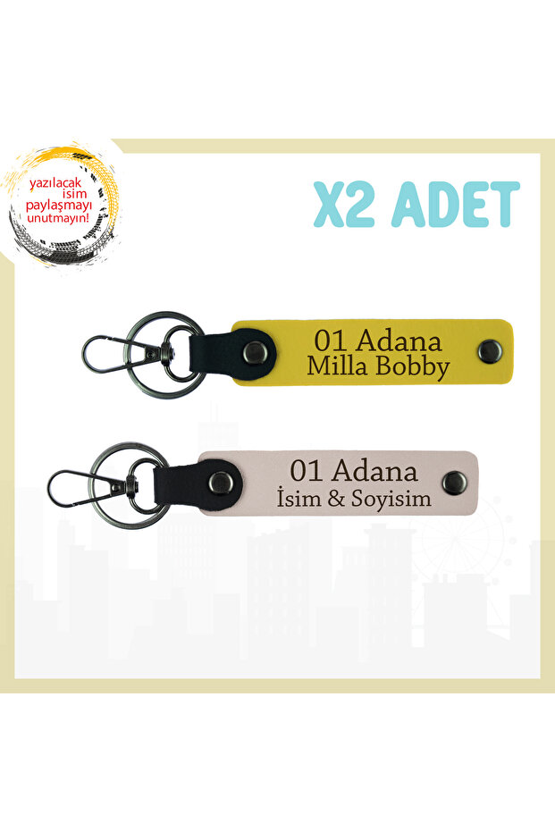 Stylish Keychain, Set, Powder-Turquoise, Prepared with the Theme of City, Special Gift for 01 Adanas