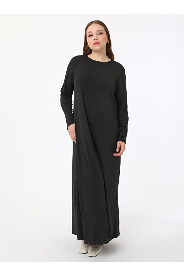 طقم فستان سهرة مقاس كبير من قطعتين - أسود - - 3
