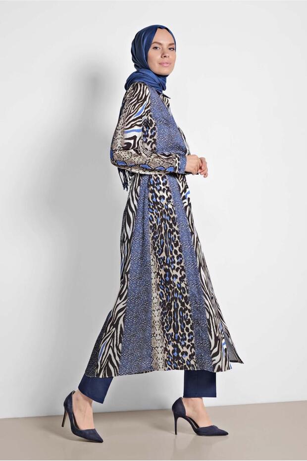 سترة طويلة منقوشة - 4086 - 2