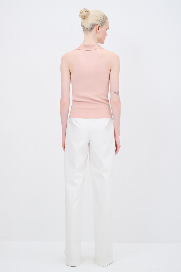 Taş Detaylı Triko Bluz - 5