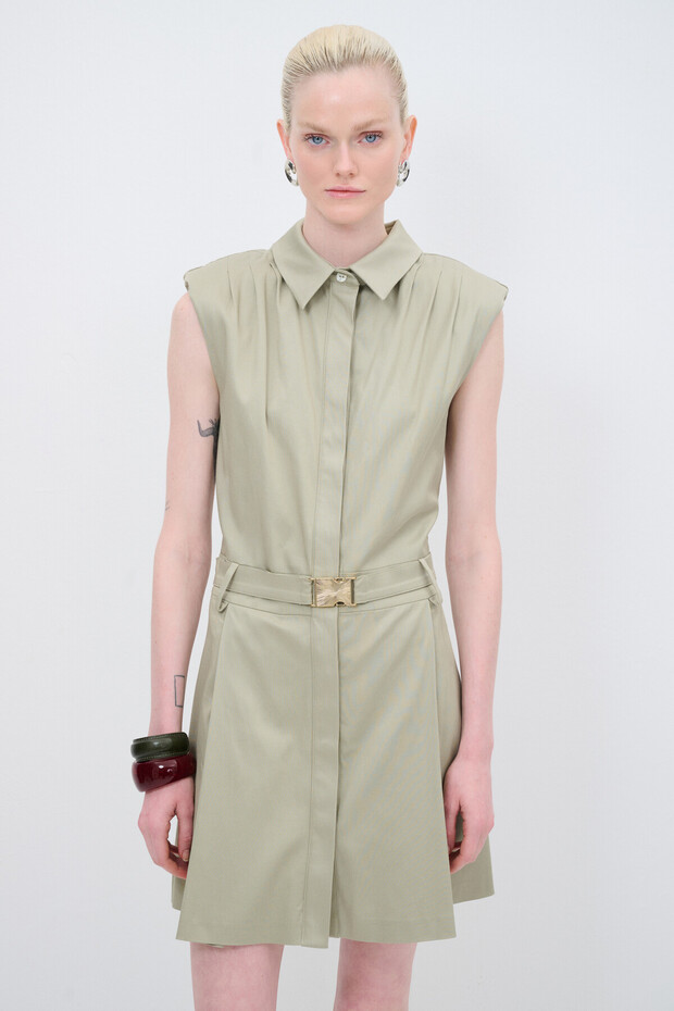 Tencel Mını Gömlek Elbise - 1