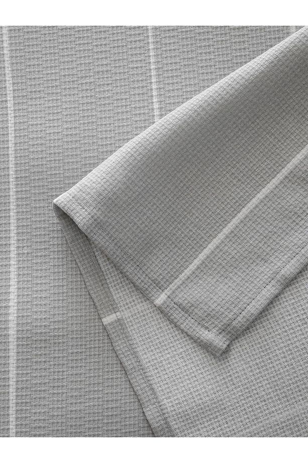 LCW HOME Çizgi Desenli Pamuklu Çift Kişilik Pike Seti - 6