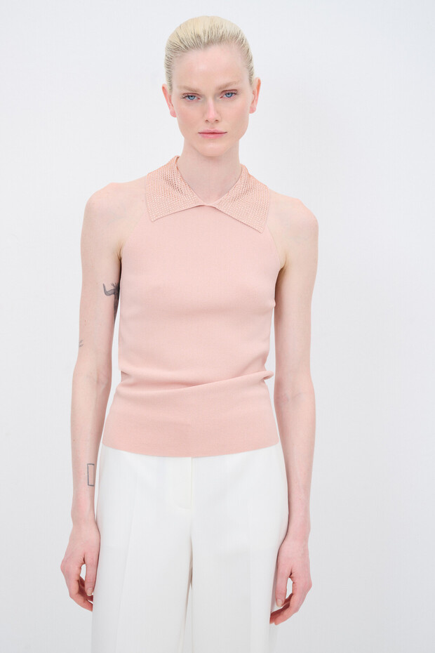 Taş Detaylı Triko Bluz - 1