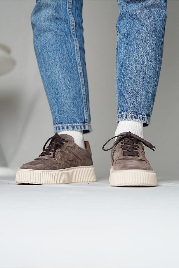 Pgup Model Hakiki Deri El Yapımı Erkek Vizon Süet Sneaker Ayakkabı - 6