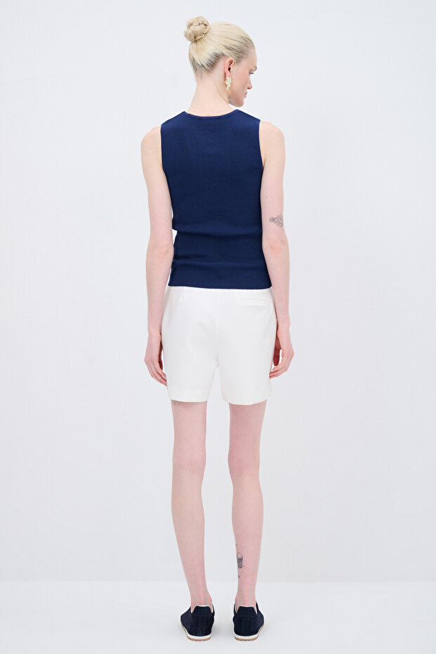 Damla Detaylı Triko Bluz - 5