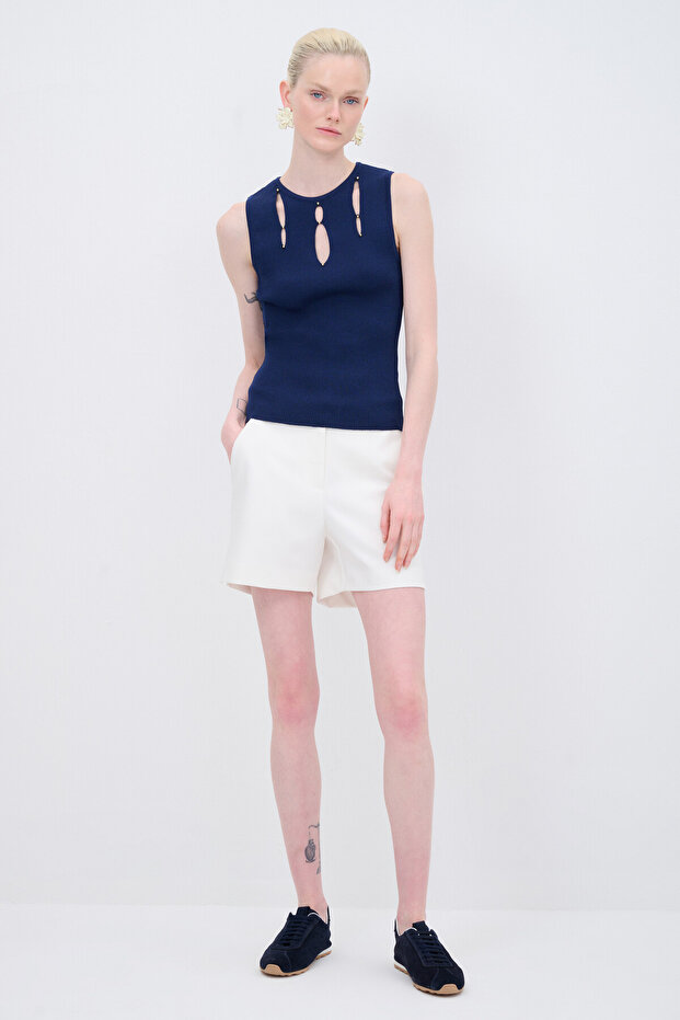 Damla Detaylı Triko Bluz - 3