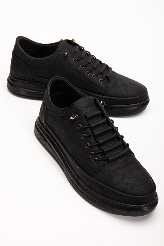 MY GROSS SHOES Erkek Siyah Günlük Hafif Poli Dikişli Taban Yürüyüş Garantili Spor Sneaker Ayakkabı