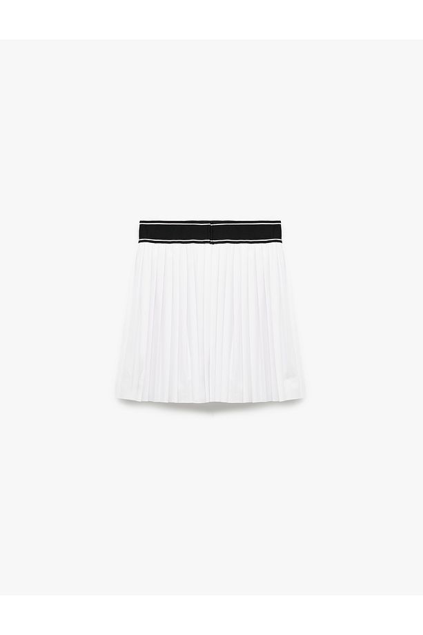 Beli Lastikli Pileli Mini Şort Etek - 6