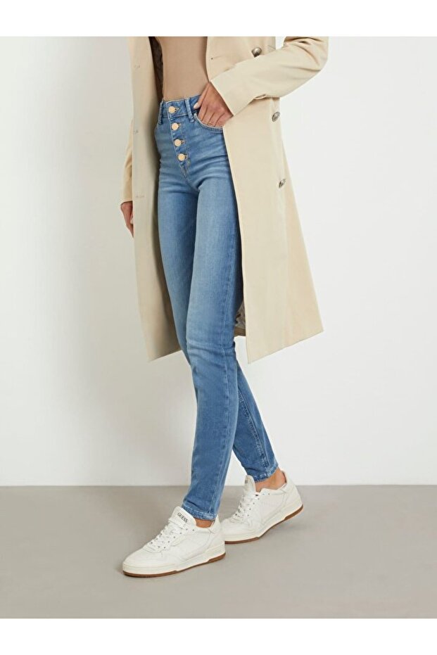 1981 Exposed Button Women's Modal Blended Skinny Fit Jeans