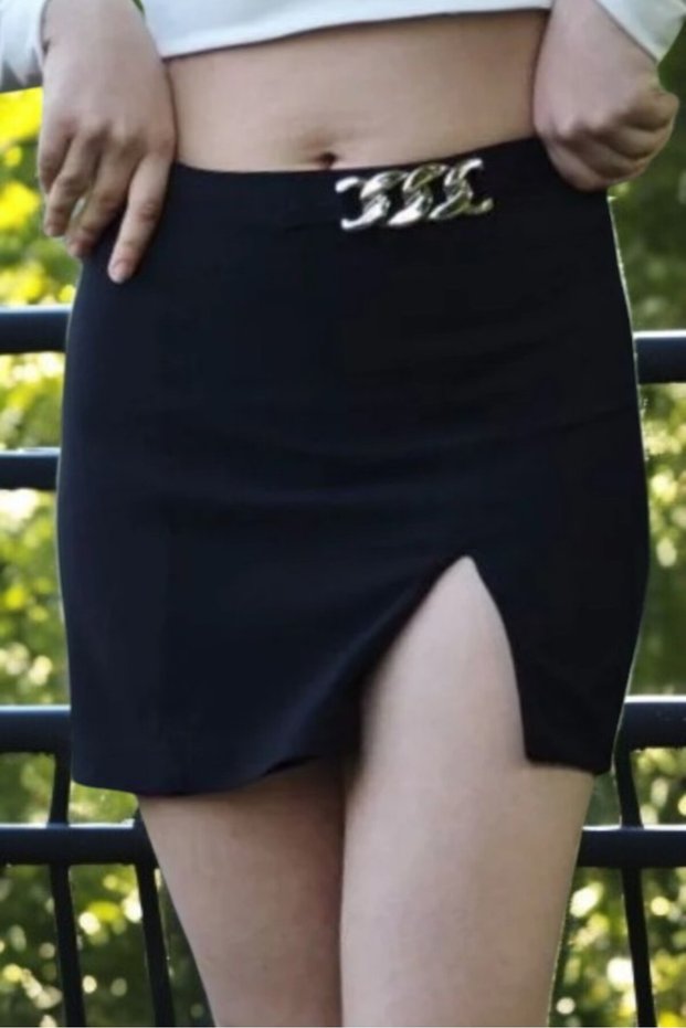 Double Crepe Fabric Zra Shorts Skirt with Zi̇Nci̇R Accessories