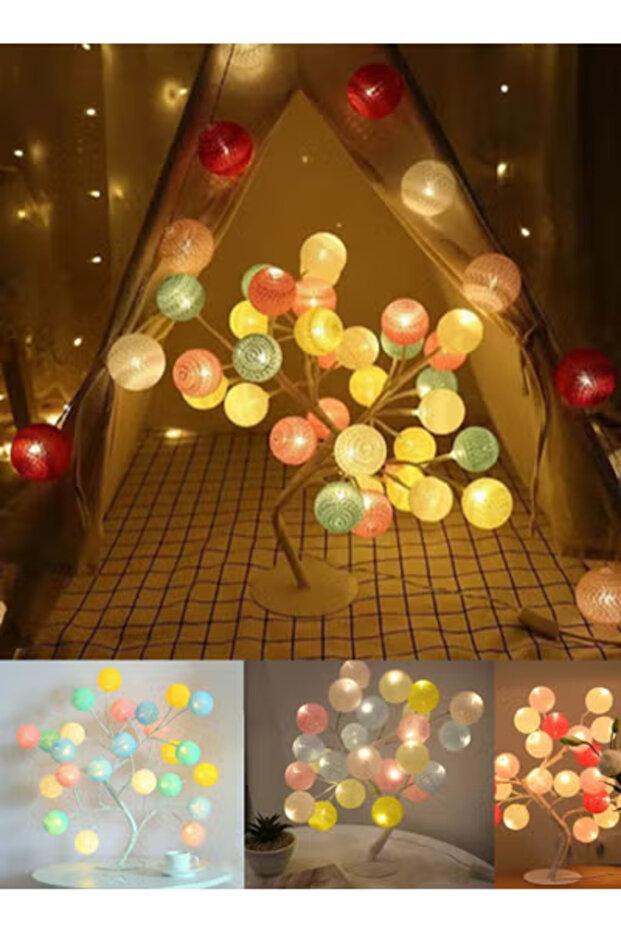 شجرة مضيئة بشكل كرات متعدد الوان Usb - 4