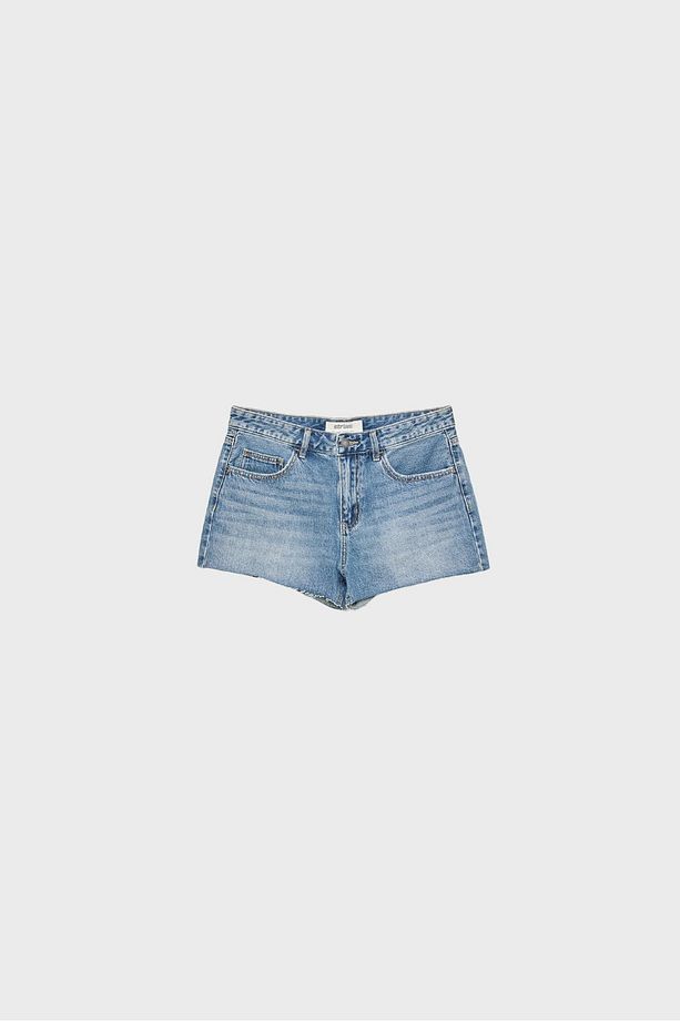 Düşük Bel Denim Şort - 5