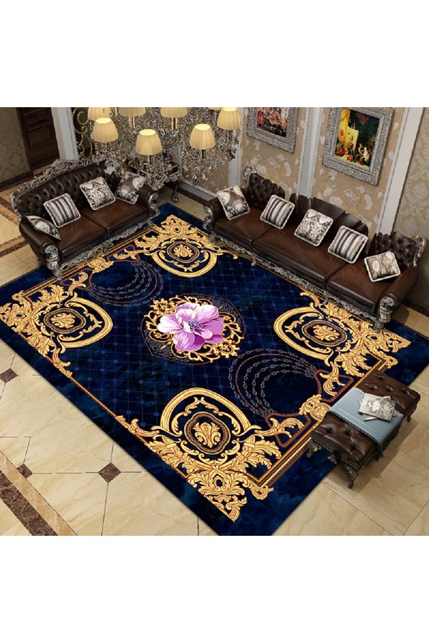 سجادة مستطيلة ناعمة الملمس متعددة الألوان 160 × 230 سنتيمتر - 1