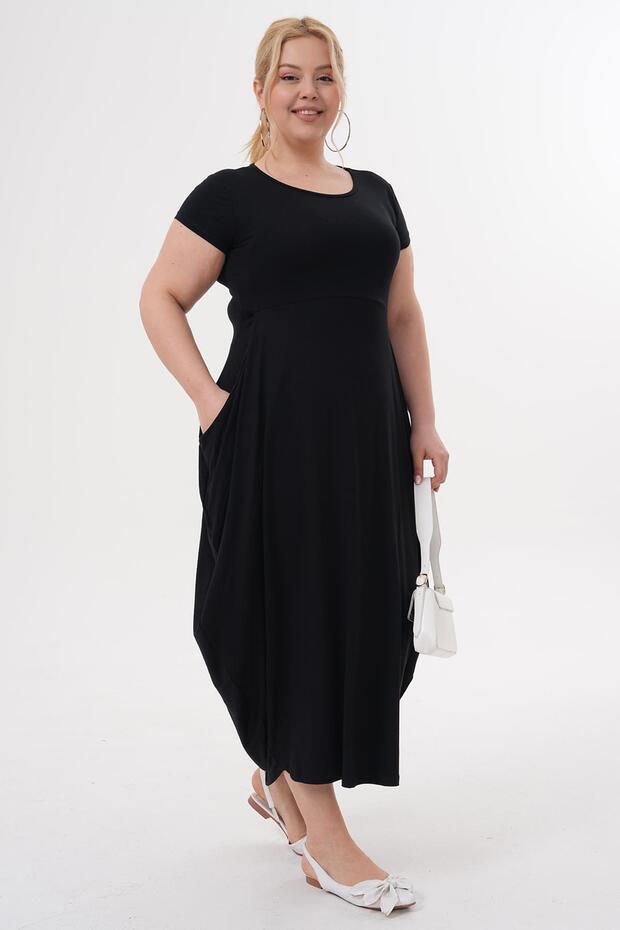 فستان أساسي بجيوب مقاس كبير - 5