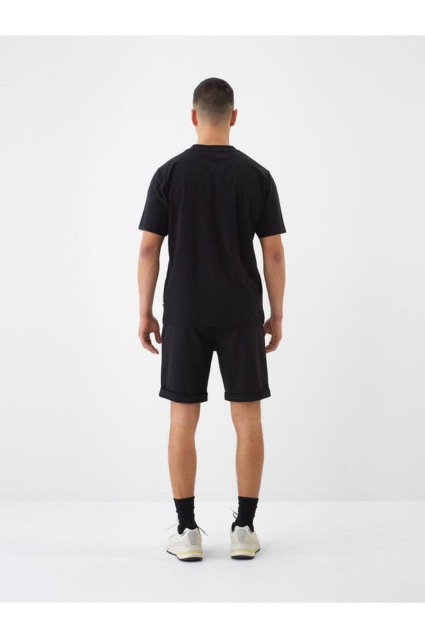 Erkek Siyah Regular Fit Pamuklu Şort - 4