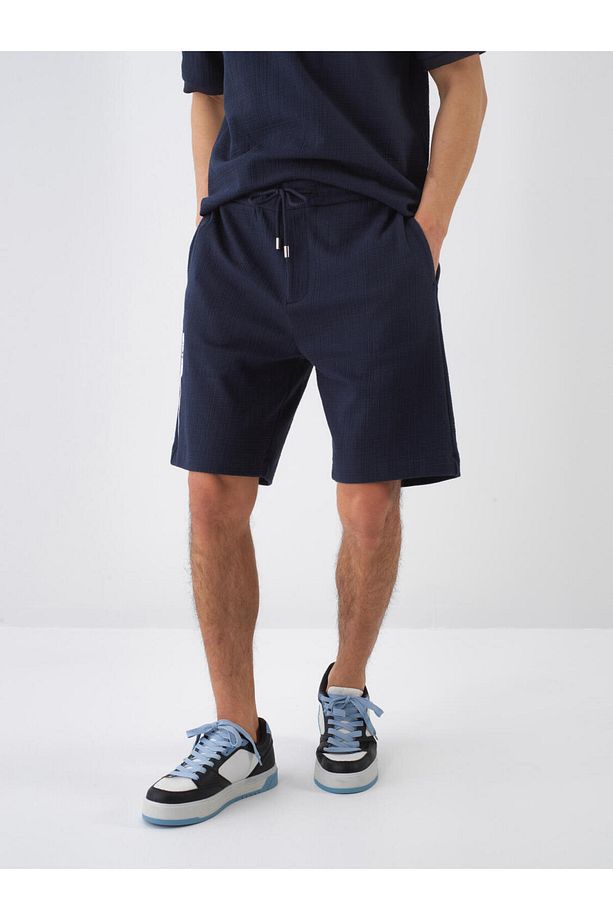 Erkek Lacivert Regular Fit Pamuklu Şort - 1