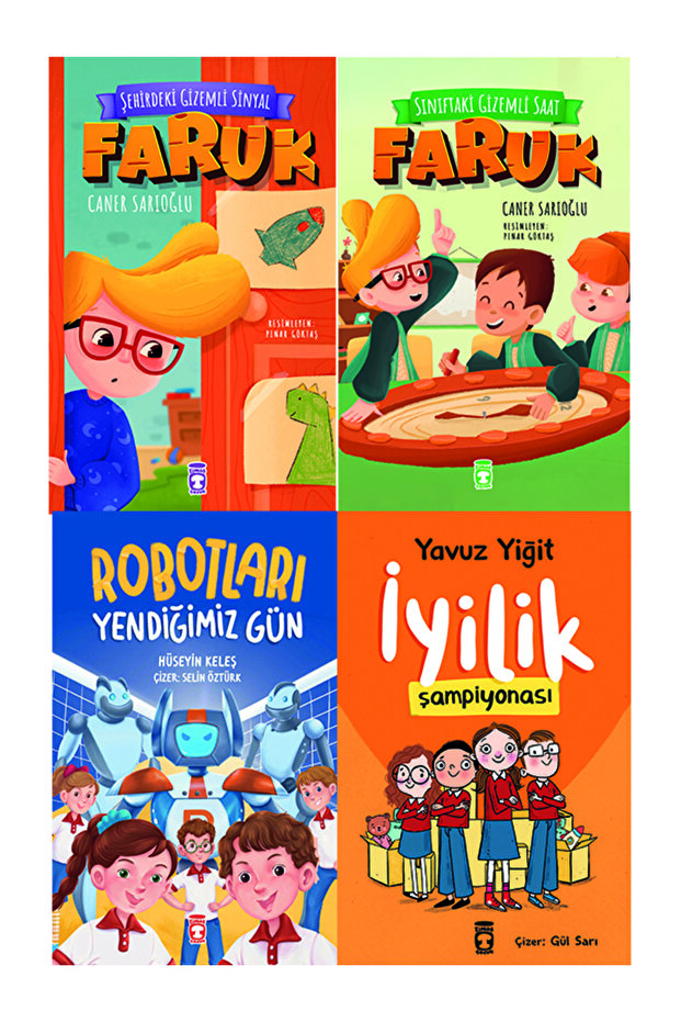 2.3. Sınıf Okuma Seti 4 Kitap Faruk1-2 Robotları Yendiğimiz Gün-İyilik Şampiyonası