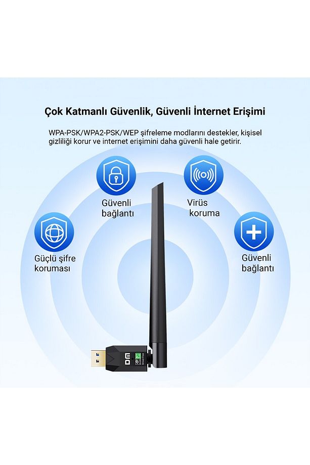 Ad087 Bluetooth 5.0 Adaptör 600mbps Dual Band Wifi Alıcı-verici Access Point Kablosuz Ağ Adaptörü - 4