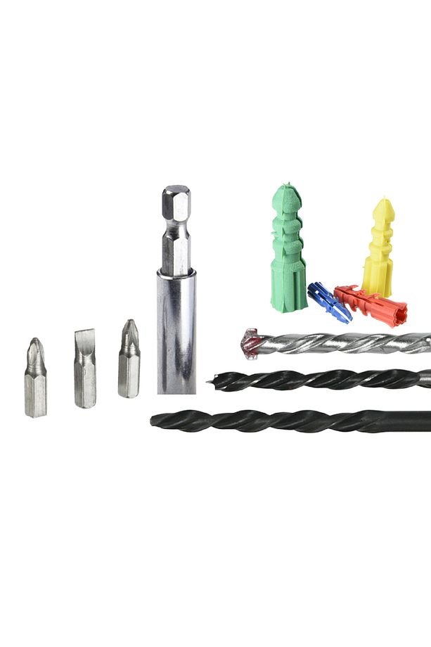 Matkap Ucu Set Duvar Metal Ahşap 17'li Delme 4 Çeşit Dübel 6 Farklı Yıldız Düz Bits Uç Organizer - 7
