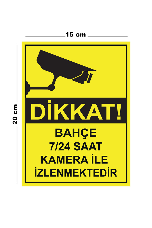 Metal Garden 7 Monitored by 24 Hour Camera 15cm X 20cm Warning Sign Directional Sign