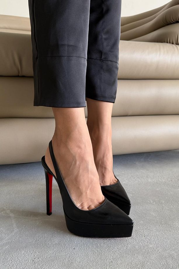 Flex Siyah Mat Platformlu Elegance Platform Topuklu Ayakkabı - 4