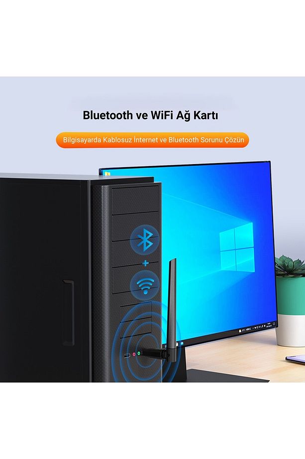 Ad087 Bluetooth 5.0 Adaptör 600mbps Dual Band Wifi Alıcı-verici Access Point Kablosuz Ağ Adaptörü - 5