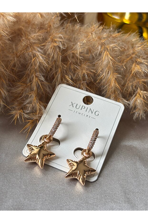 Gold Balloon Star Earrings