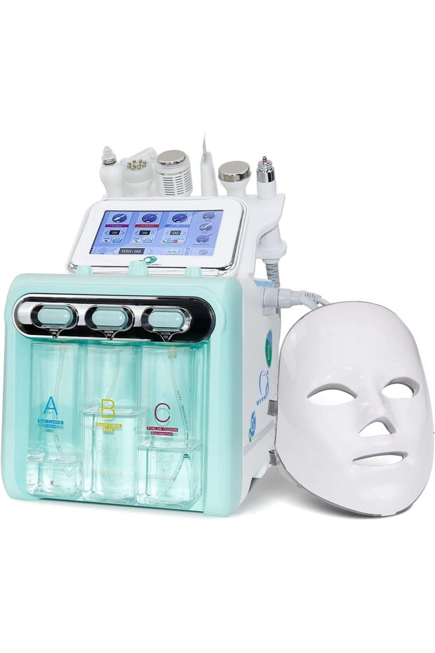 Professional 7-in-1 Facial Treatment Machine with LED Mask, Touch Screen Display