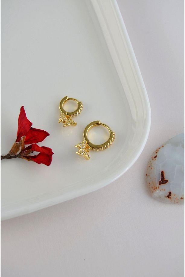 2 Adet Zirkon Kelebekli Halka Piercing Tragus Helix Forward Kıkırdak Lob Daith (1 Adet 6 mm 1 Adet 8 - 6
