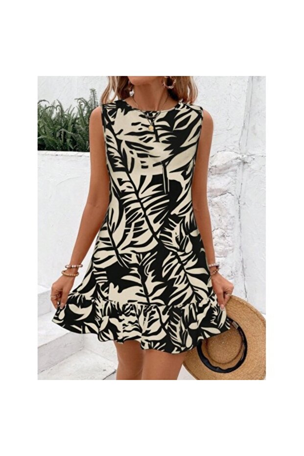 Rochie Sofia cu mâneci zero, cu decolteu, cu volane - 5