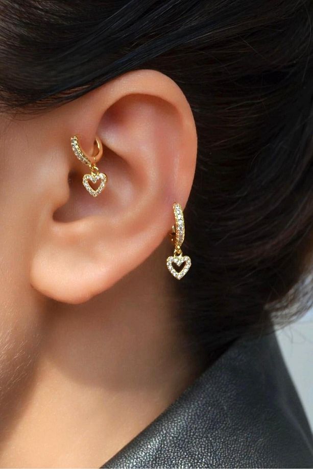 2 Adet Zirkon Kalpli Halka Piercing Tragus Helix Forward Kıkırdak Lob Daith (1 Adet 6 mm 1 Adet 8 mm - 4
