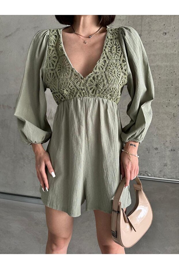 KADIN DANTELLİ ŞORT TULUM - 3