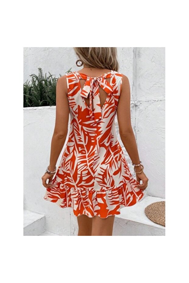 Rochie Sofia cu mâneci zero, cu decolteu, cu volane - 6