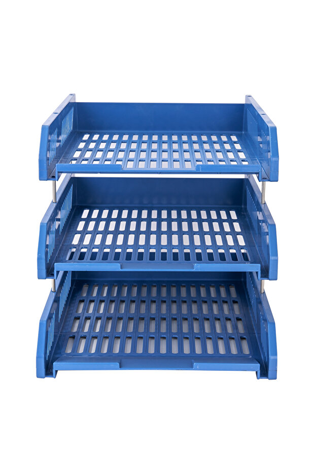 Plastic Triple Document Rack Blue - 3