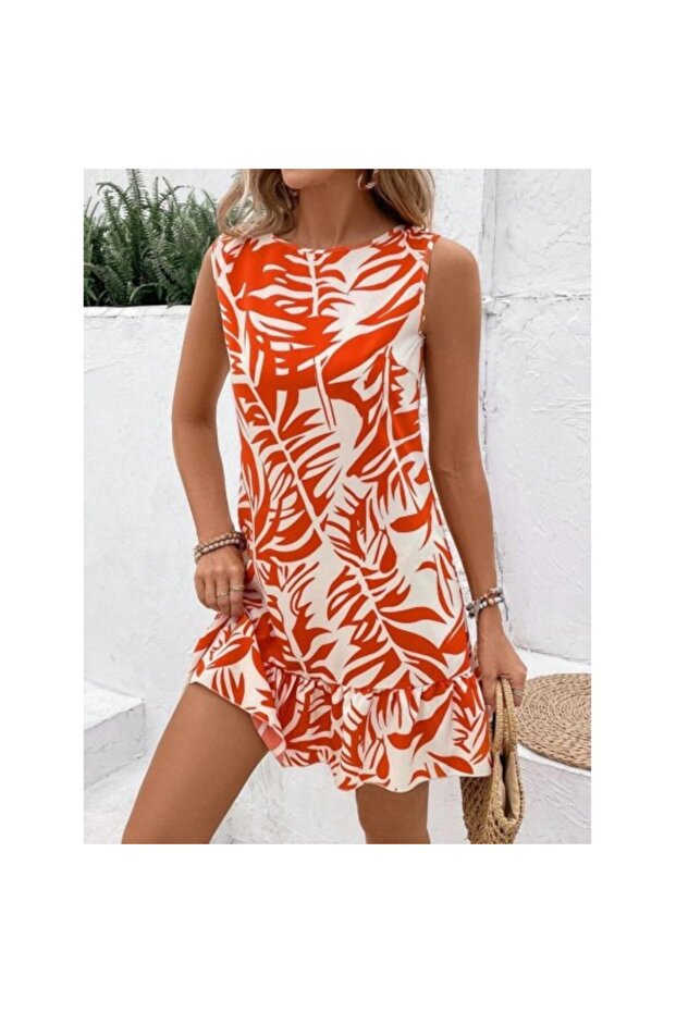 Rochie Sofia cu mâneci zero, cu decolteu, cu volane - 5