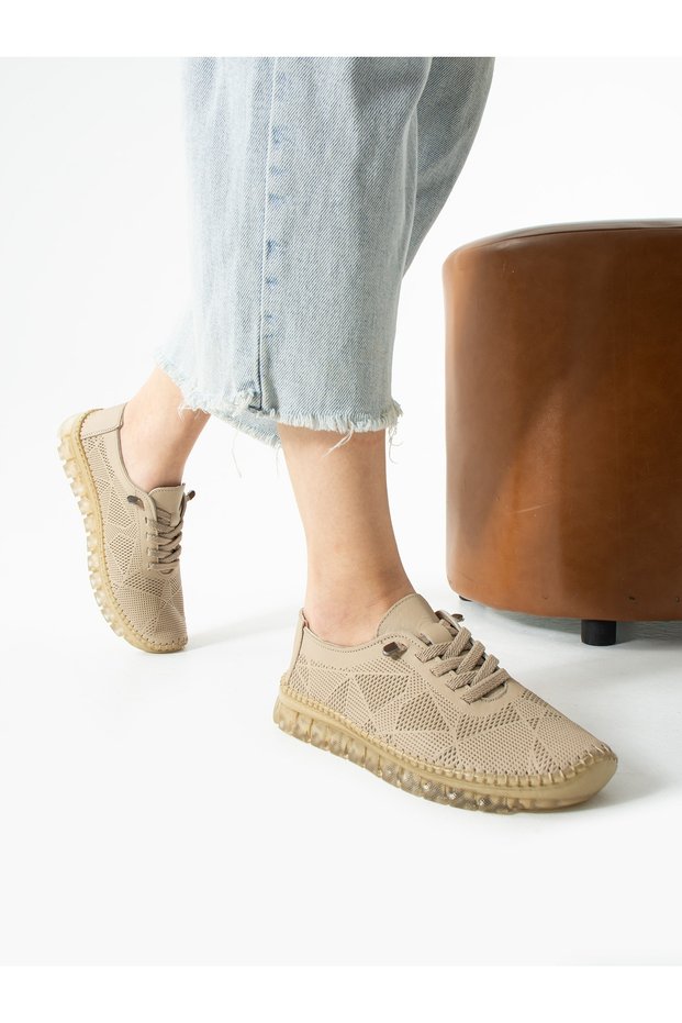 Elite Cream Genuine Leather Women's Shoes