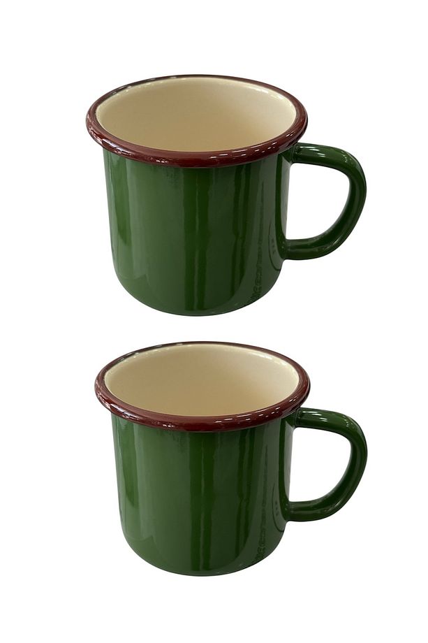 Ebru Metal Emaye 350 ml Kulplu Çay Ve Su Bardağı 2'li - 2