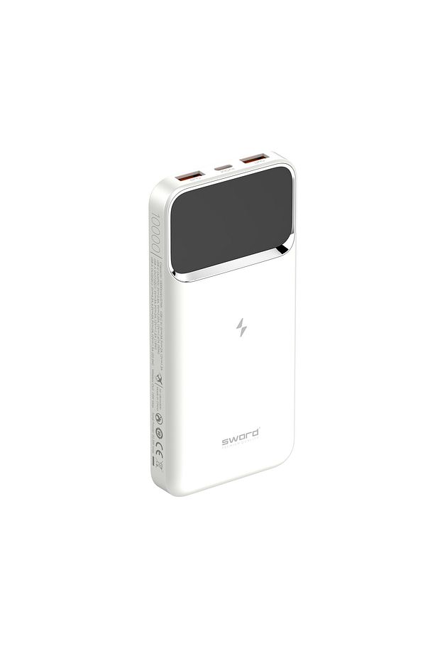 10.000mAh Kablosuz Powerbank 22.5W PD&QC Hızlı Şarj Type-C+USB+Wireless Beyaz SW-WQ11 - 3