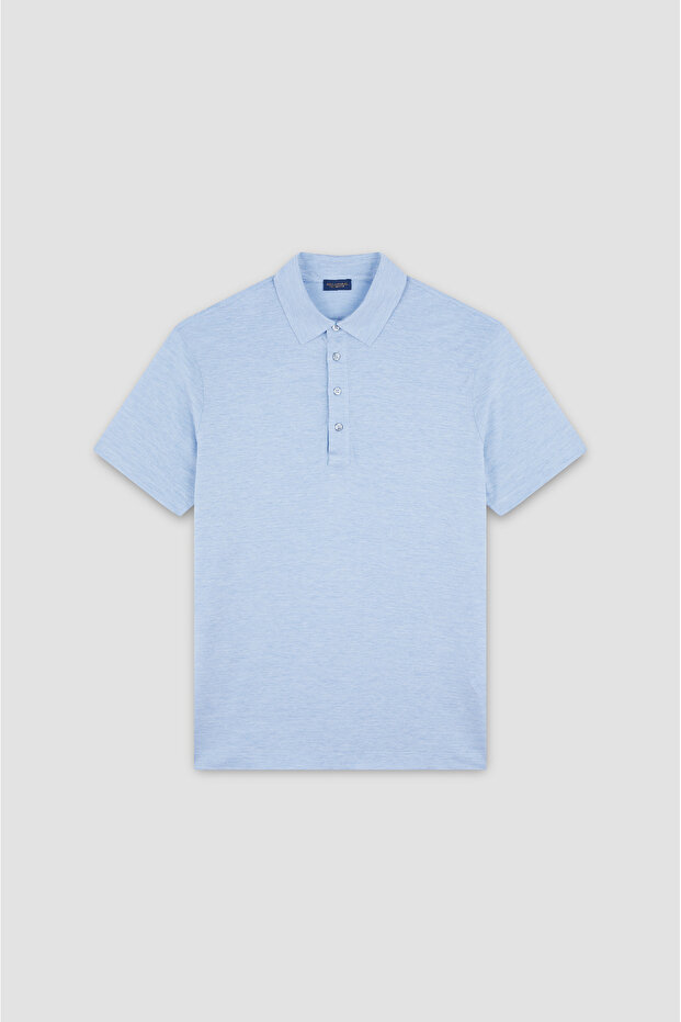 قميص بولو من القطن والحرير بأزرار - 7