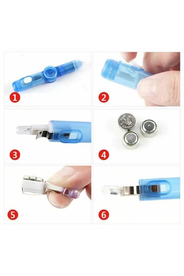 LED Işıklı Stres Giderici Fidget Spinner Kalem - 3'ü 1 Arada Tükenmez Kalem, Dönen Oyuncak - 5