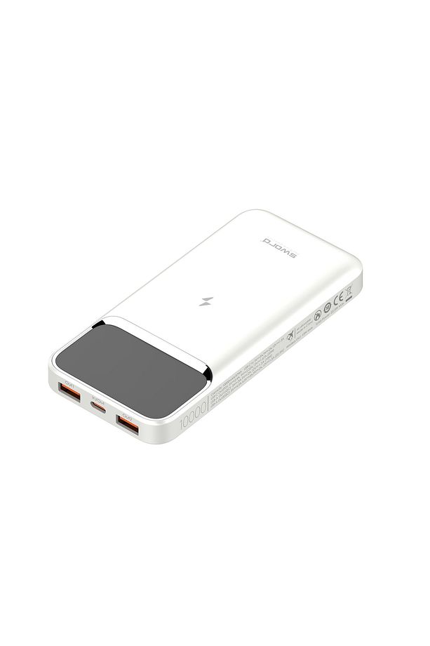 10.000mAh Kablosuz Powerbank 22.5W PD&QC Hızlı Şarj Type-C+USB+Wireless Beyaz SW-WQ11 - 4