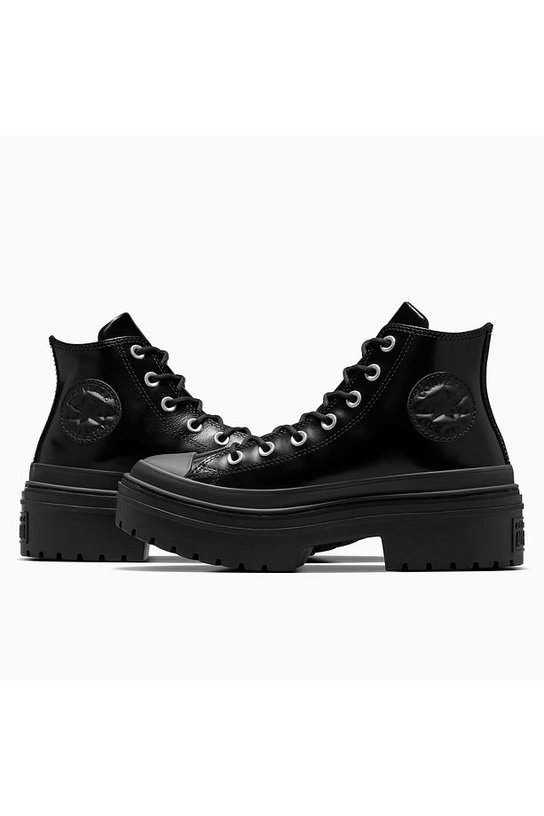 Chuck Taylor All Star Lugged Heel Unisex Siyah Deri Platform Bot - 5