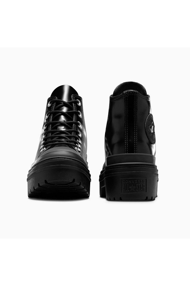 Chuck Taylor All Star Lugged Heel Unisex Siyah Deri Platform Bot - 3