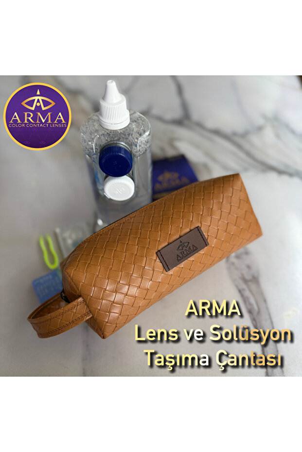 KAHVE LATTE ÖRGÜ DESEN LENS VE SOLÜSYON TAŞIMA ÇANTASI - 3