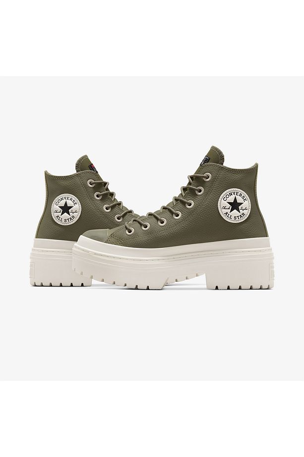 Chuck Taylor All Star Lugged Heel Unisex Yeşil Deri Platform Bot - 7