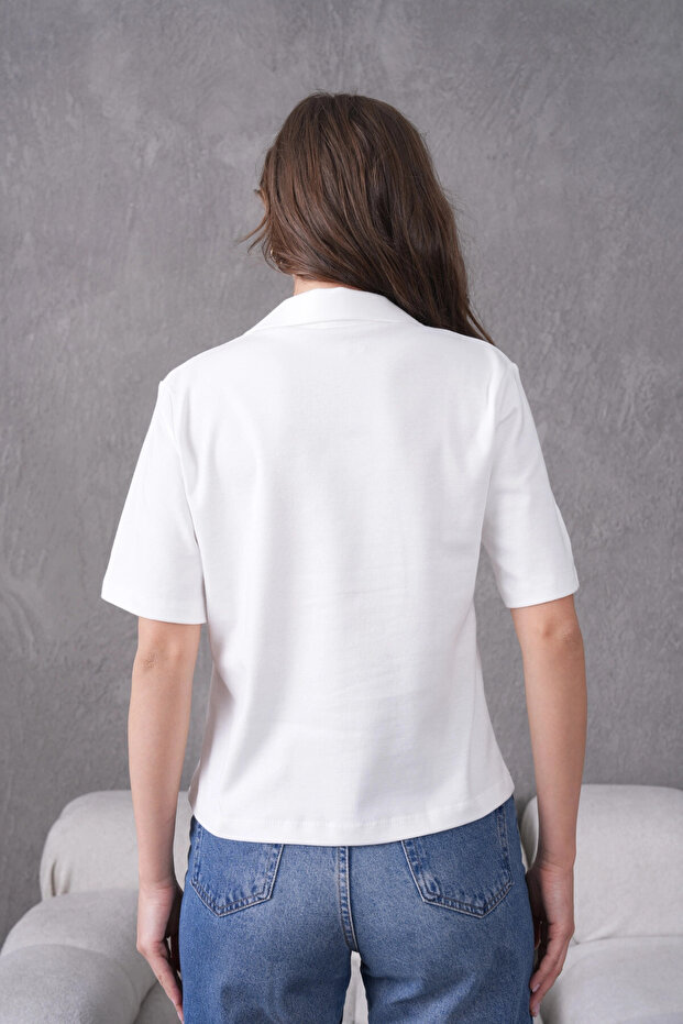 Aksesuar Detaylı Basic T-Shirt - 8